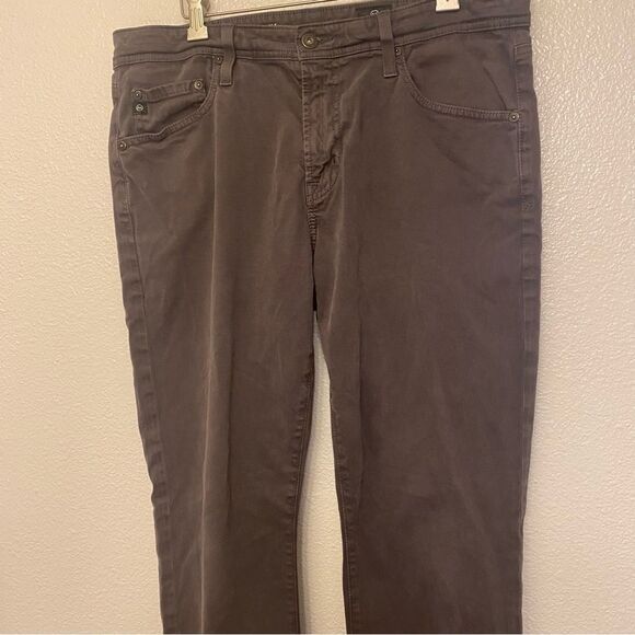 Adriano Goldschmied AG Everett SUD SUEDED Slim Straight Jeans gray brown 33x32 - Picture 3 of 10